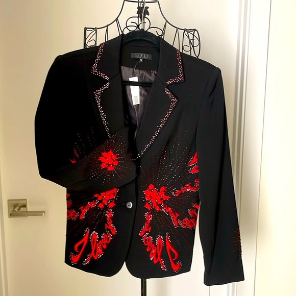NWT BLACK/RED I LOVE YOU BLAZER - Picture 1 of 8
